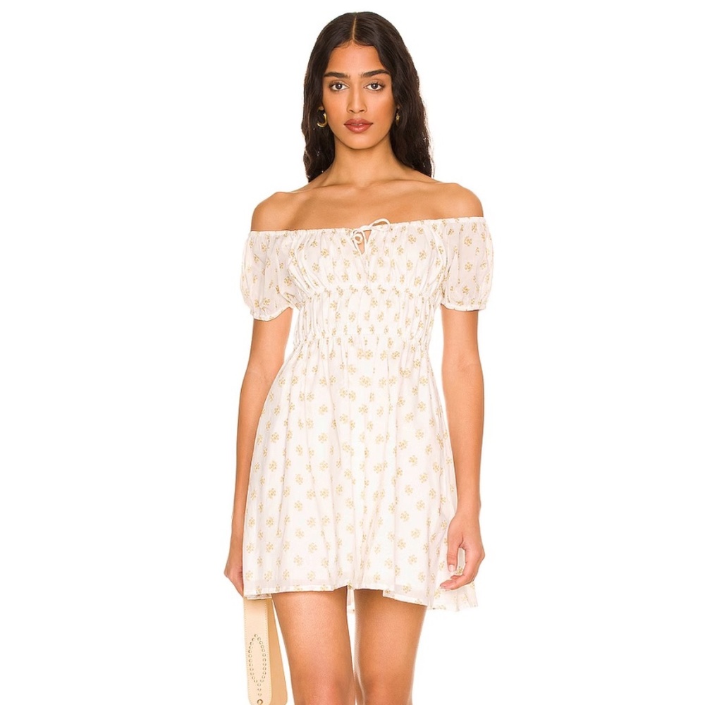 Faithfull The Brand Viola Mini Cairo Floral Puff Sleeve Dress